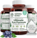 Natural Nutra Ultimate Eye Health Supplement - Blauwe bosbessenextract Blend for Day and Night Vision Support, Promotes Color Perceptie & Eye Clarity - Non-GMO, Vegan - 30 Capsules (pack of 3)