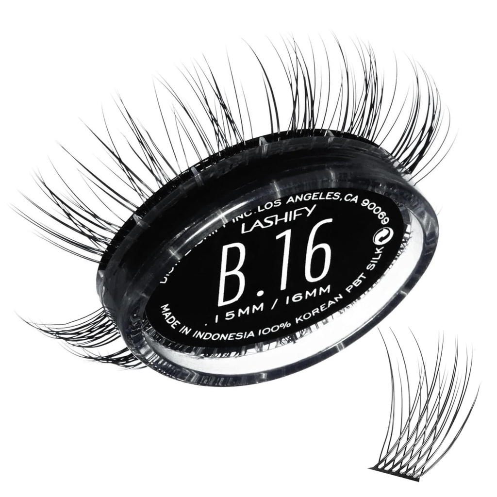 Lashify Bold 16mm Gossamer wimper uitbreidingen Navullen, Zwart, DIY Valse wimpers voor een natuurlijke look