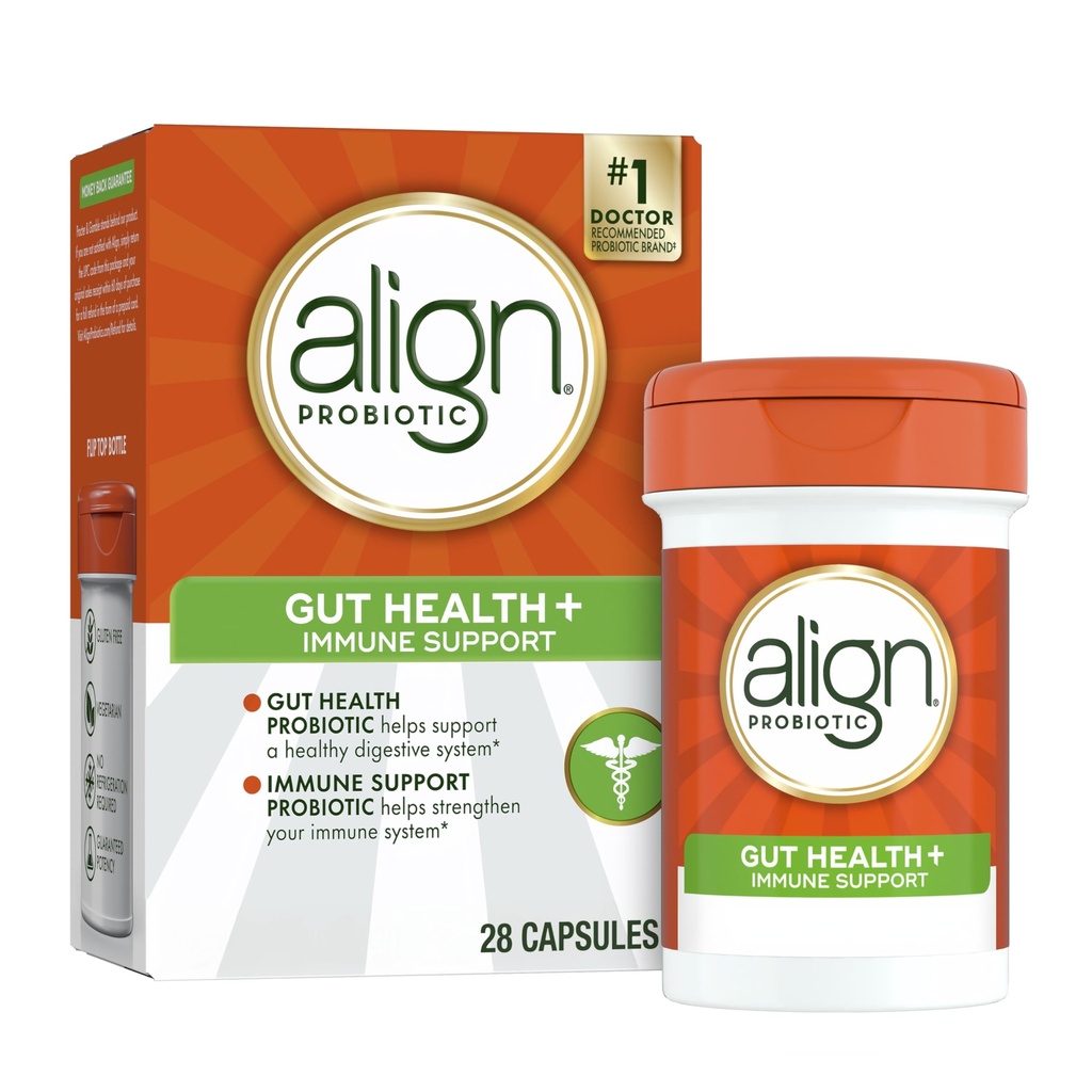 Uitlijnen Gut Health & Immunity Probiotic, Dagelijkse Digestieve Ondersteuning voor Vrouwen en Mannen, Helpt Ondersteuning Immune en Digestieve Gezondheid, 28 Capsules
