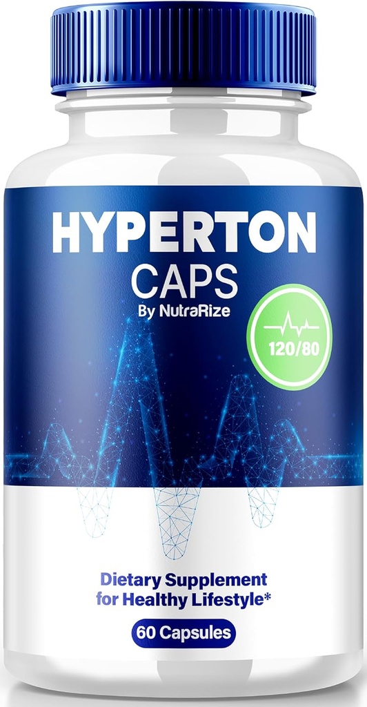 NutraRize Hyperton Capsules, All-Natural en Complex Formula, Premium supplement ter ondersteuning van de algehele gezondheid en welzijn, Officiële Hyper-Ton Pastillas Reviews (60 capsules)