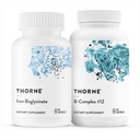 THORNE - Nutriënt Essentials Duo - Iron Bisglycinaat & B-complex #12 voor energieondersteuning en bloedopbouw - 60 porties