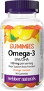 Webber Naturals Omega-3 Gummies 50 mg EPA/DHA · EPA/DHA, Oranje · Kers · Citroen, 90 Gummies