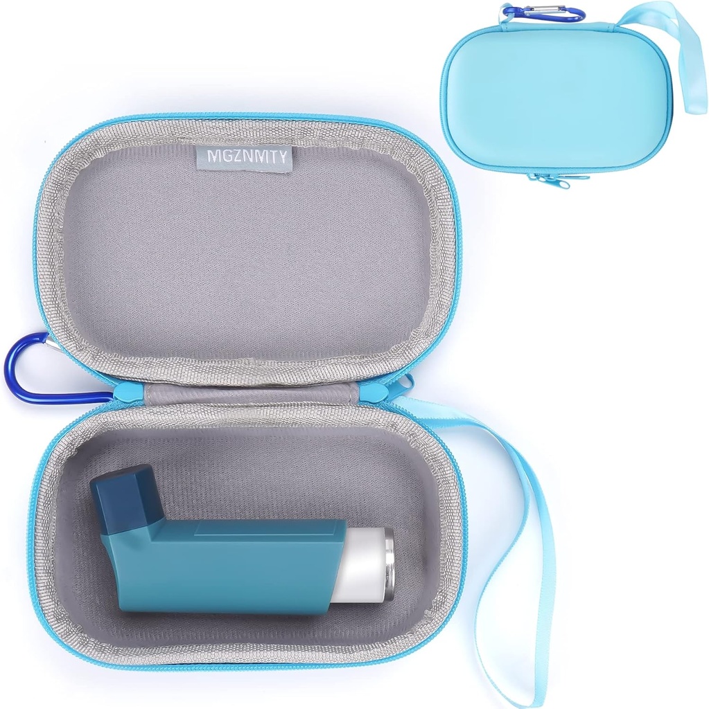 MGZNMTY Astma Inhalator houder geval, opslag en reizen Handige Inhalator geval voor volwassenen en kinderen (ALLY CASE) (blauw)