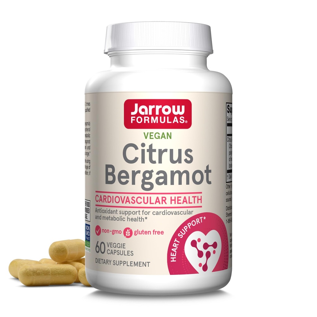 Jarrow Formulas Citrus Bergamot 500 mg - 60 Servings (Veggie Caps) - Antioxidant Ondersteuning voor cardiovasculaire en metabolische gezondheid - Dieetsupplement - Glutenvrij - Gebruik QH-Absorb