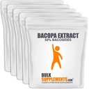 BulkSupplements.com Bacopa Extract Powder - Bacopa Monnieri Supplement, Bacopa Powder - Bacopa Supplementen, Veganistisch & Glutenvrij, 500mg per portie, 5kg (11 lbs) (verpakking van 5)
