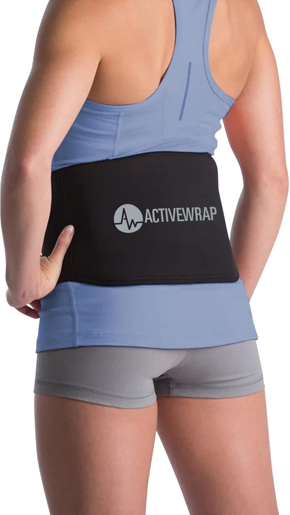 ActiveWrap - Terug Ice Pack voor rugpijn, zwelling, verstuiking, spam, stiffness en meer, Herbruikbare Ice Pack voor verwondingen met compressieband, gebruik voor warme en koude therapie, klein / middel
