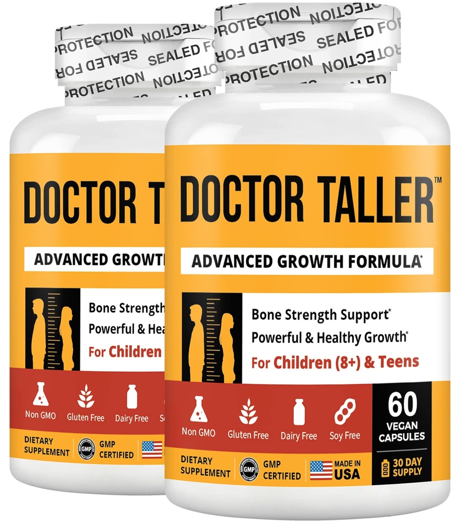 NuBest Doctor Taller - Bone Strength Supports, Enhance Immune System - Keto met Calcium, Vitamine D3, Vitamine K2, Aminozuren & Kruiden voor kinderen (8+) Pack 2