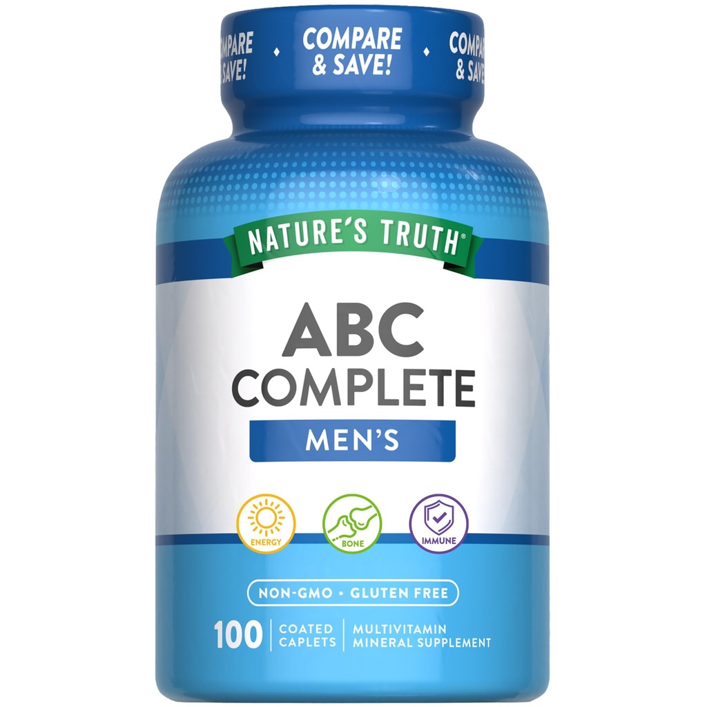 De waarheid van de natuur Multivitamine voor mannen met ijzer, vitamine A, C, D & E 100 caplets 