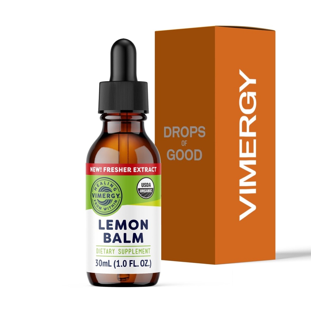 Vimergy Biologische citroenbalsem Tinctuur Kruidensupplement 