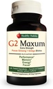 Gezonde Gewoontes G2 Maxum Extra sterkte Panax Ginseng Plus Ginkgo Biloba Vermengd om energie en cognitieve functie 60 Veg capsules per fles te ondersteunen