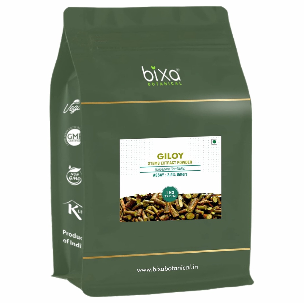 bixa BOTANISCHE GILOY (GUDUCHI/TINOSPORA CORDIFOLIA) Droogextract - 2,5% Bitterheid door GRAVIMETRY (1KG (verpakking 1))