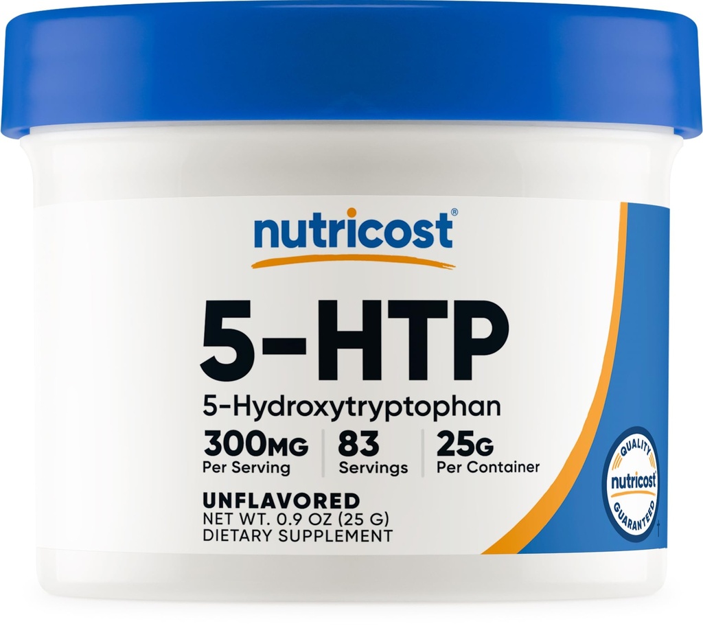 Nutricost 5-HTP Poeder 25 Gram (300 mg per portie) - Glutenvrij & niet-GMO, Pure 5-htp