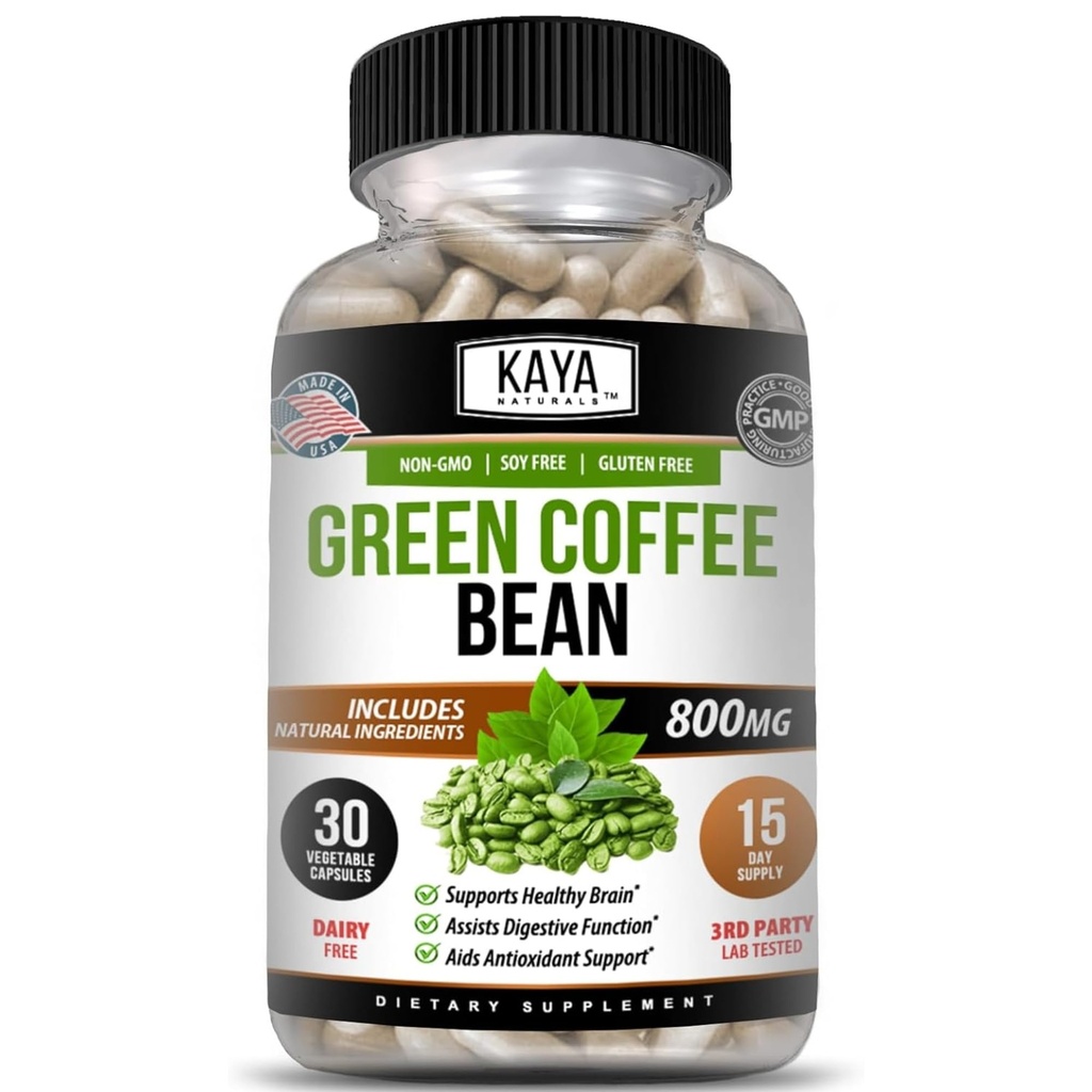 Kaya Naturals Green Coffee Bean Extract - Non-GMO, Glutenvrij supplement (30 tellingen (verpakking 1)