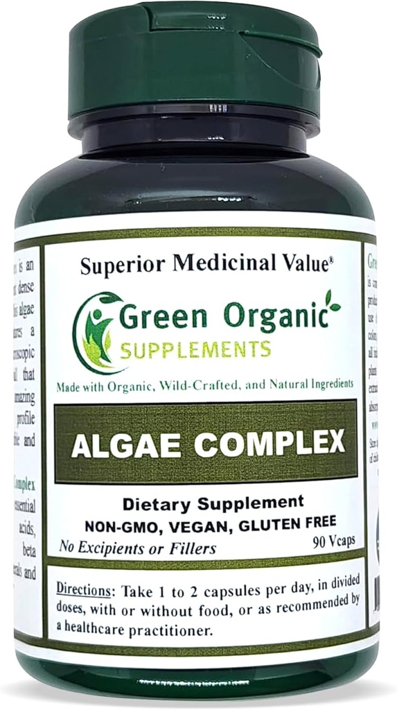 Algen, Fucoidan, Blue Green Algae, Kelp, Bladderwrack, Chlorella, Spirulina, Irish Moss, Dulse, 90 VCaps, High Absorbable, Non-GMO, Glutenvrij (Single)