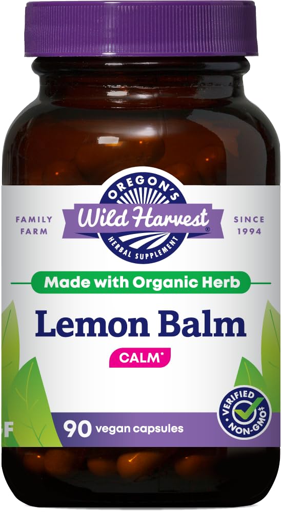 Oregon's Wild Harvest, Certified Biologische Lemon Balm, Herbal Supplement Vegan Supplement, 1125 MGS, 90 Tel...