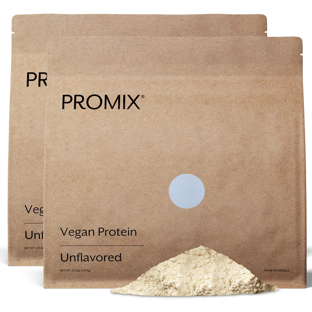 ProMix Nutrition Plant-Based Vegan Protein Powder, Unflavored - Pea Protein & Vitamin B-12 - Post Workout Fitness & Nutrition Shakes, Smoothies, Bakken & Cooking Recepten - 5 Pond (Pack of 2)