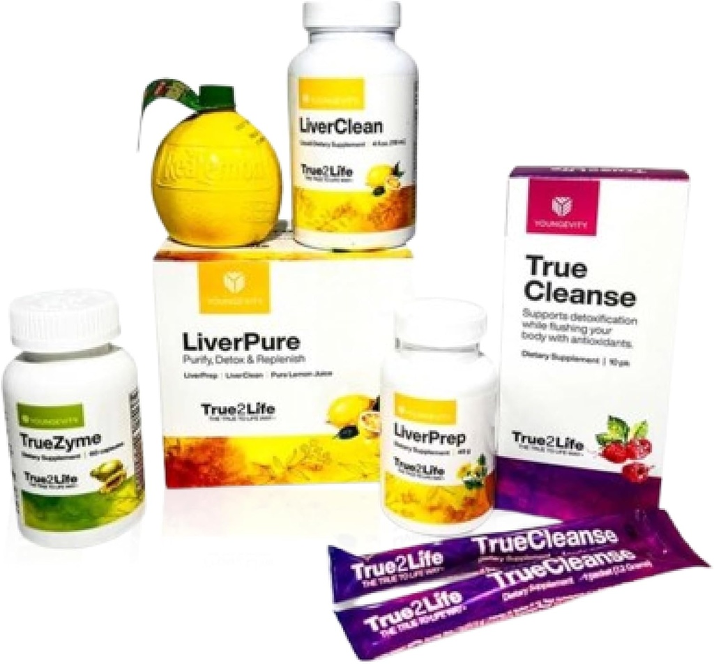 Youngevity 30 Day Detox - Lever, Gut, Digestie Ultimate Detox - 30+ Fruit, Kruiden, en farmaceutische cofactors - Complete natuurlijke reiniging - Eenvoudige, snelle ontgifting + Replenish (30 Day Supply)
