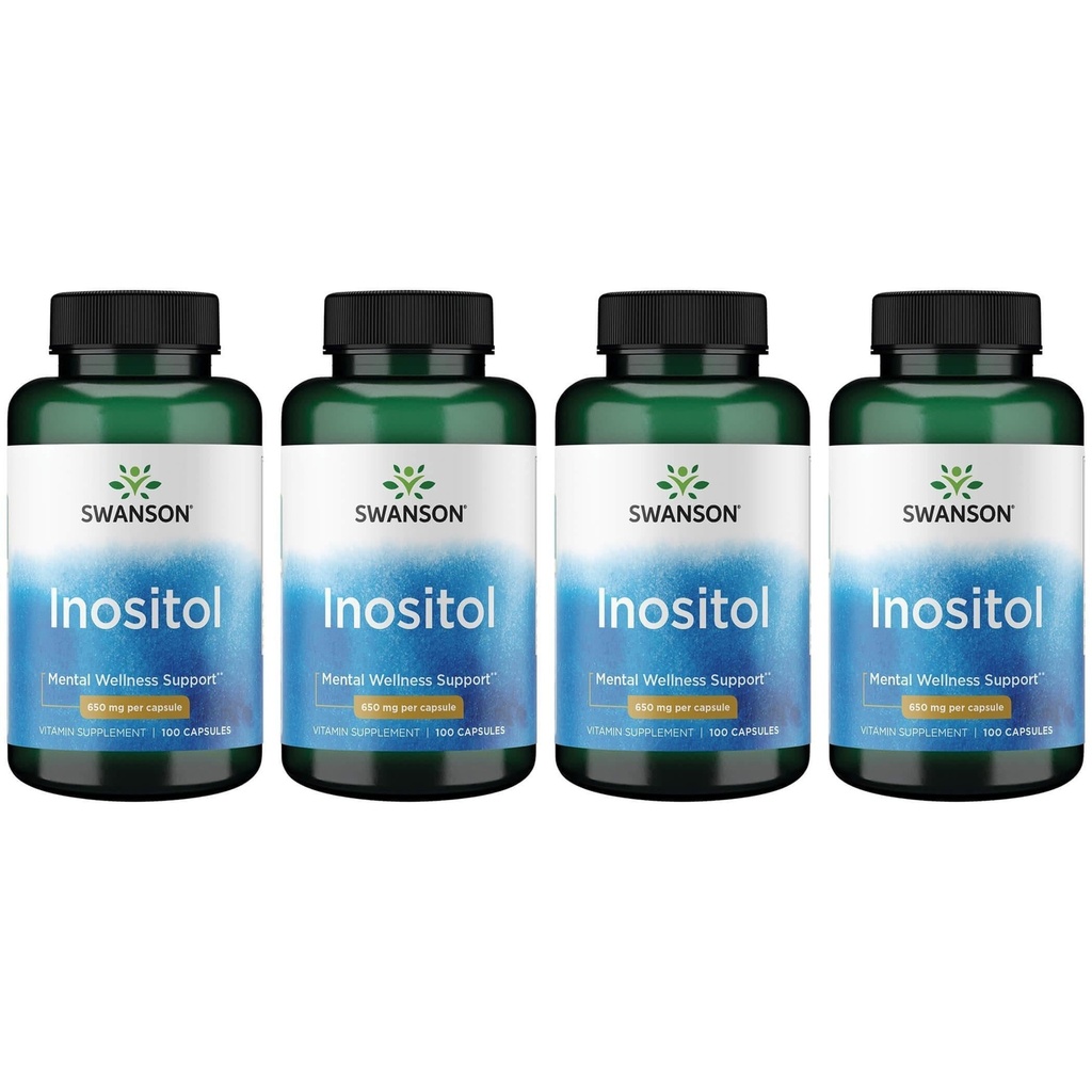 Swanson Inositol 650 Milligram 100 capsules (4 verpakkingen)