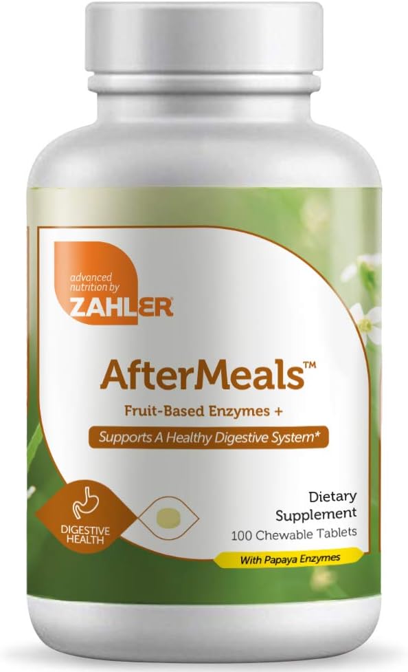 Zahler AfterMealsTM, op fruit gebaseerde enzymen+, 100 kauwtabletten