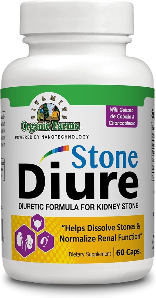 Diure Stone - 60 Caps - Diuretische formule - 100% natuurlijk - Dieetsupplement
