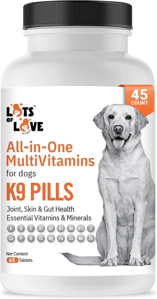 K9 Pillen - Multivitamine voor honden - Hondensupplement en vitamine voor kleine, middelgrote en grote honden (45 telling)