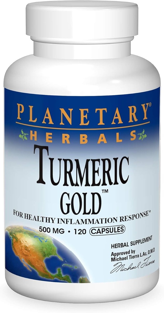 Planetaire kruiden Kurkuma Goud 500 Mg, 120 Tellen