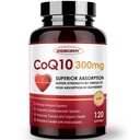 ZEBORA CoQ10-300mg-Softgels met PQQ, BioPerine & Omega-3, 120 Servings Coenzyme Q10 (Ubichinon) Supplement voor hoge absorptie, krachtige antioxidant, ondersteuning hart-gezondheid en energieproductie