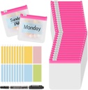 MARFOREVER 39 Pcs Pill Pouch Bags Pillen Organisator, Herbruikbare pil Case Small Medicine Bag Tavel Pillen zakjes, 28 stuks Roze Plastic pil Container met schuif slot 10 vellen Labels en 1 Pc Marker