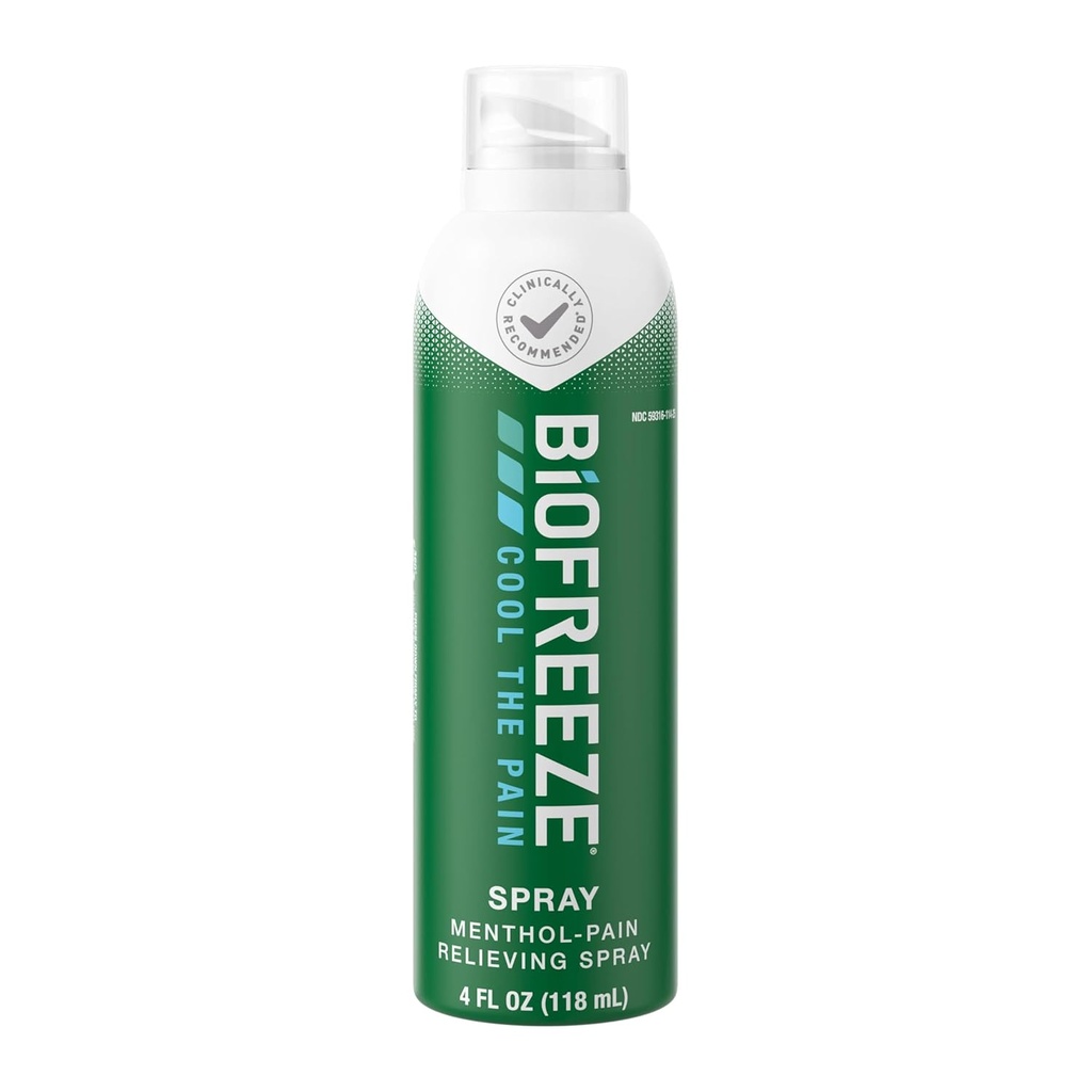 Biofreeze pijnrelief Spray, Artritis pijnreliever, knie & lagere rugpijn verlichting, pijnlijke spierverzachting, nekpijn verlichting, apotheker aanbevolen, FSA in aanmerking komende, 4 FL OZ Biofreeze Menthol Spray