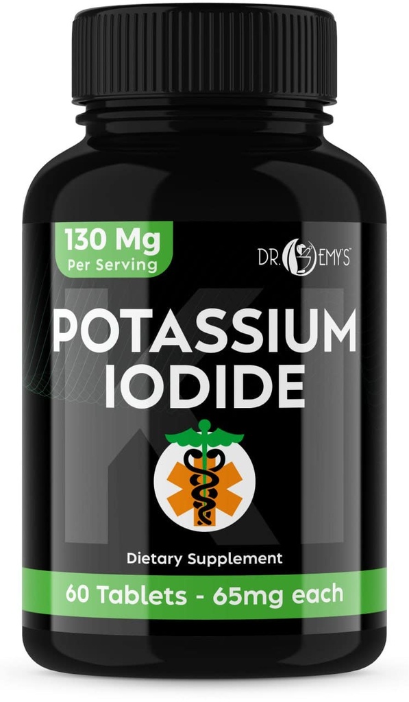 Kaliumiodide pillen tabletten - 1-pack 130mg porties Totaal van 60 tabletten- Dr. Emys Kaliumiodide tabletten