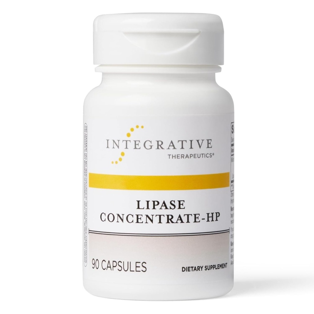 Integrative Therapeutics Lipase Concentrate-HP - Enzyme Supplement for The Digestie of Fats - Nutrient Absorptie & GI Tract Health Support* - Dairy-Free & Vegan - 90 Count (45 Servings)