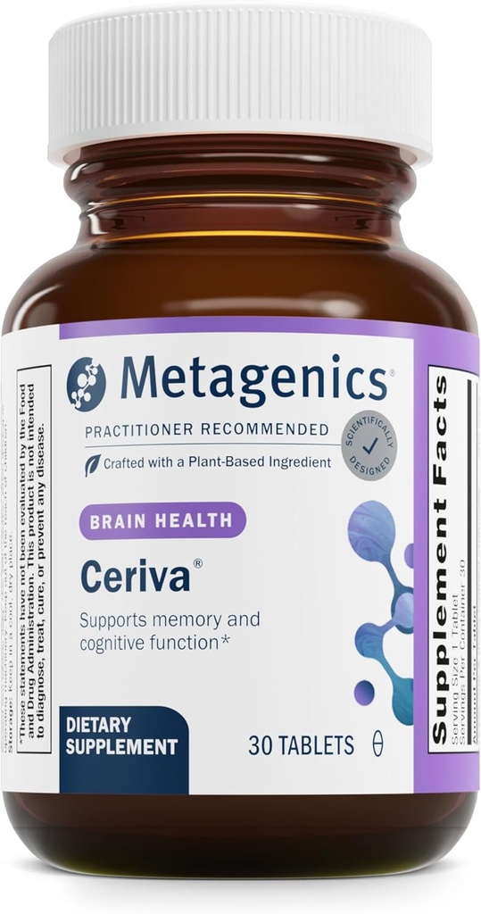 Metagenics Ceriva - Cognitive & Memory Support Formula met Huperzine A* - Ondersteunt Focus, Herinnering & Brain Health* - Non-GMO, Gluten-Free
