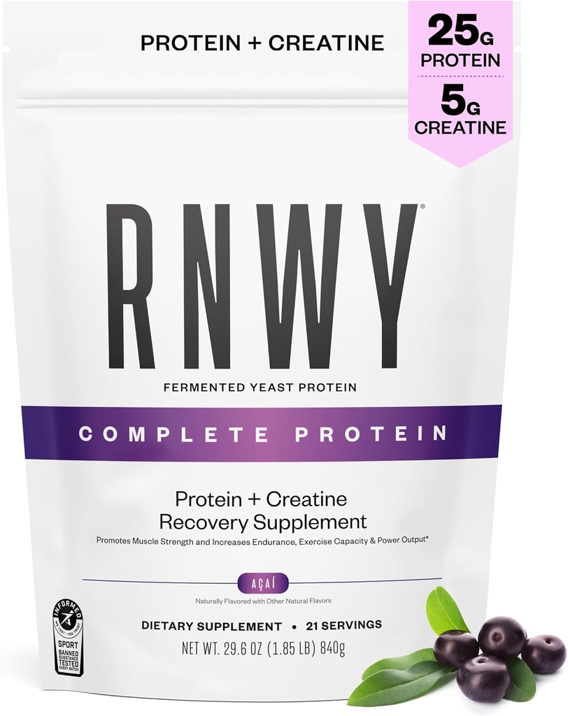 25g Acai Proteïne + 5g Creatine Poeder, Vegan Plant Based Proteïne met Digestieve Enzymen om te bouwen en te herstellen, 21 porties