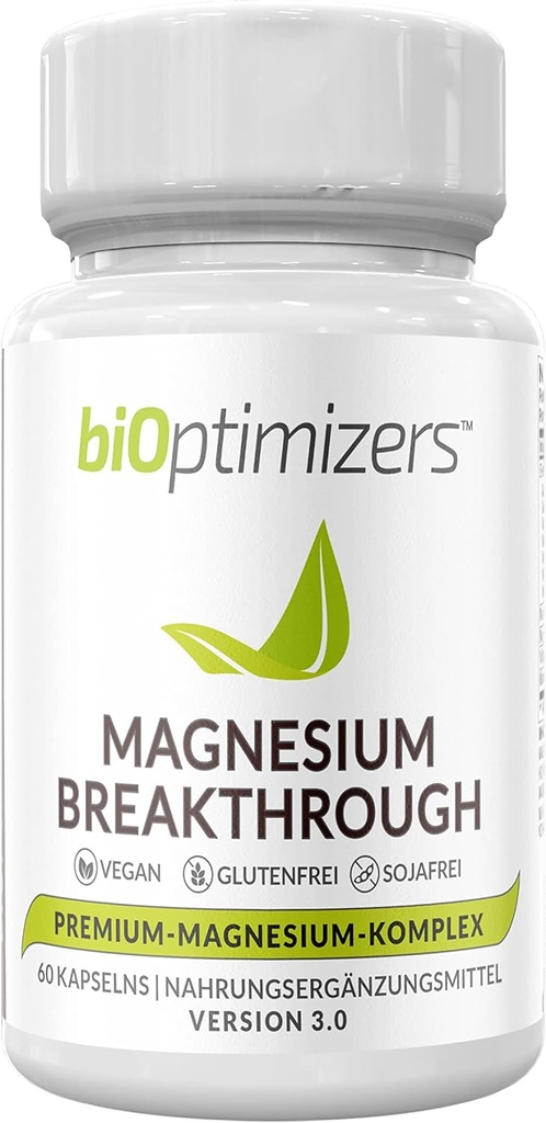 Magnesium Doorbraak Supplement - Heeft 7 vormen van magnesium: Glycinate, Malate, Citraat, en nog veel meer - Natuurlijke Slaap- en Hersensupplement - 60 Capsules