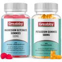 Kalium Gummies & Magnesium Gummies, Kalium Chloride 500mg, Magnesium Glycinate 500mg, Minerale Supplementen voor Familie