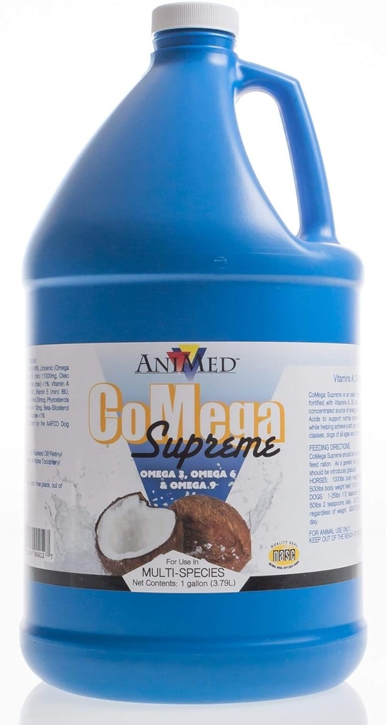AniMed CoMega Supreme, 1 Gallon, Balanced Essential Fatty Acid Coat Supplement voor paarden