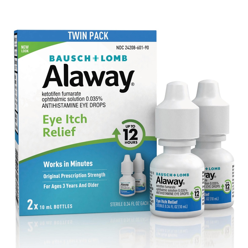 Always Antihistamine Oogdruppels voor Itchy Eyes, Fast-Acting, Tot 12-Hour Eye Itch Relief, Klinisch getest Prescription-Strength Formula, 0,34 Fl Oz (pakket van 2)