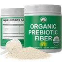 Biologische Prebiotic Fiber 3-in-1 Vegan poeder voor Gut Health. USDA Organic Raw Whole Food Plant Based Prebiotics Dispensive Supplement with Organic Inulin (Jerusalem Artichoke), Acacia Fibers, SunFiber