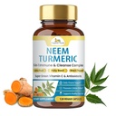 Biologische Veda Neem & Kurkuma Capsules met Amla Fruit, Tulsi, Holy Basil, Black Pepper Extract - Immune Support Dieetsupplement - Verhoogt gezonde Heldere Huid en Cellular Defense - 120 Vegan Capsules