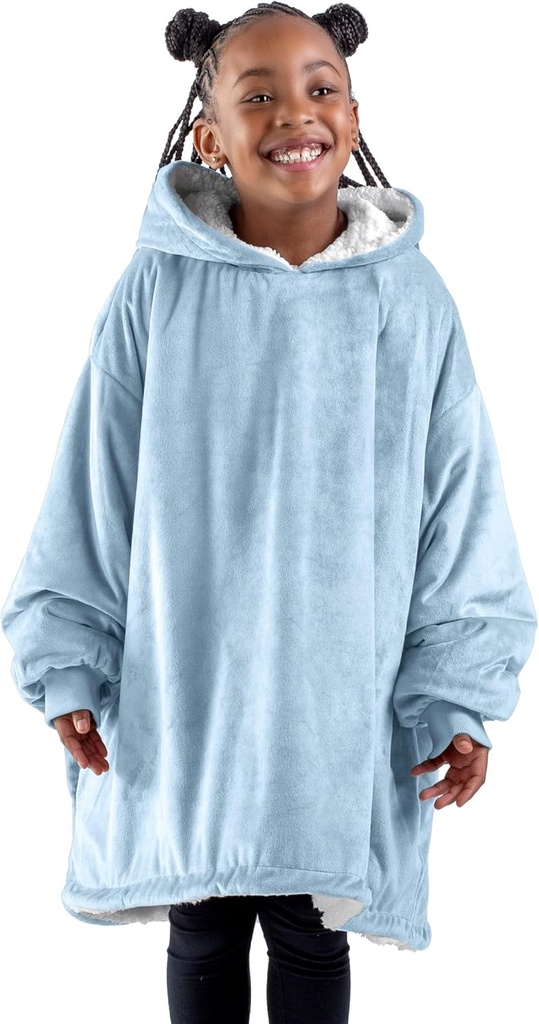 Bare Home Draagbare deken Hoodie - Zachte pluche Sherpa - Warm en gezellig - Oversized Draagbare deken - Volwassen & Kid maten