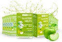 Glucose SOS Melts Made with Dextrose Powder Natural Fruit Puree Sugar, Glucose Tabs, Sports Supplement, Fast Acting Tablets with 10 Individual 15g Servings of Green Apple