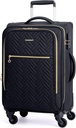 BAGSMART Carry On Bagage 20 Inch,Softside Uitbreidbare Koffer met Spinner Wheels, Bagage 22x14x9 Airline goedgekeurd Rolling Lichtgewicht Koffers voor Vrouwen Mannen, Compacte Carry-On (Zwart)