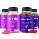 NutraChamps Biotin Gummies (2 Pack) en Vlierbes Gummies (2 Pack) 4 Pack Bundle