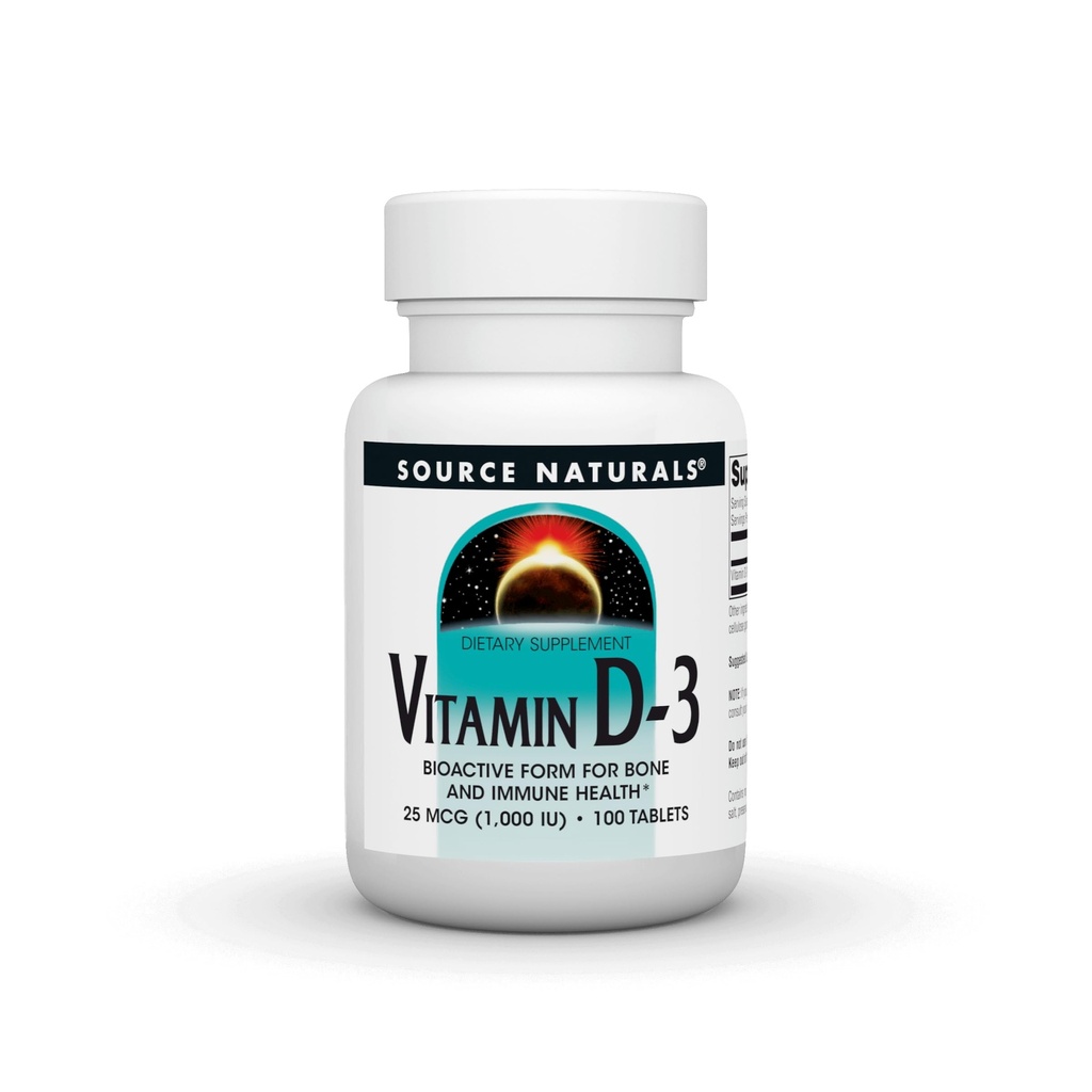 Bron Naturals Vitamine D-3 1000 ie Ondersteunt Bone & Immune Health* - 100 tabletten