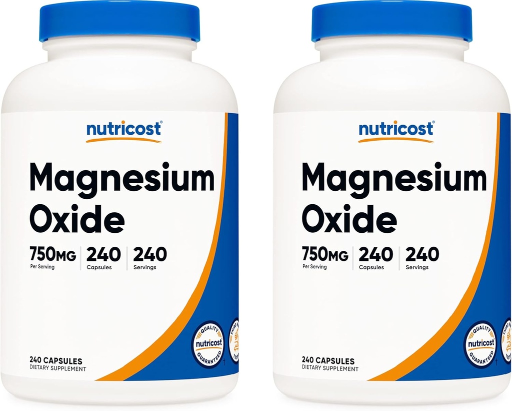 Nutricost Magnesiumoxide 750 mg, 240 capsules (2 flessen)
