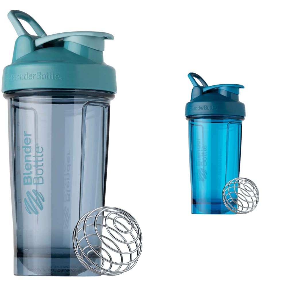 BlenderBattle Shaker Bottle Pro Series Perfect voor eiwitshakes en pre-workout, 24-ounce, Cerulean Blue en Ocean Blue