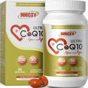 CoQ10 200mg Softgels voor Heart Health, Krachtig Antioxidant Supplement voor Vasculaire Gezondheid, Energieproductie, Hoge Absorptie CoQ10 Voedingssupplementen, 30 Softgels