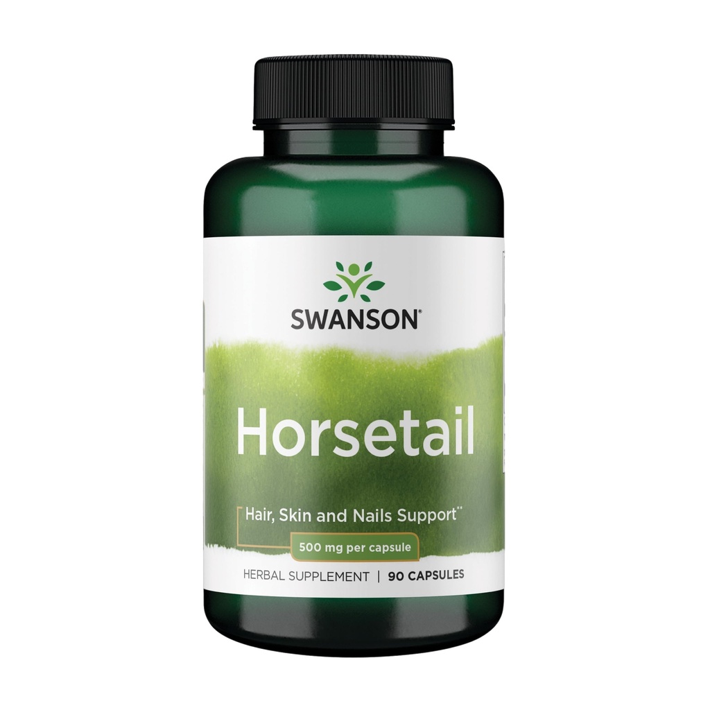 Swanson Horsetail - Kruidensupplement ter ondersteuning van gezond haar, huid en nagels - natuurlijke ingrediënten voor botgezondheid en urinetrek ondersteuning - (90 capsules, 500 mg elk)