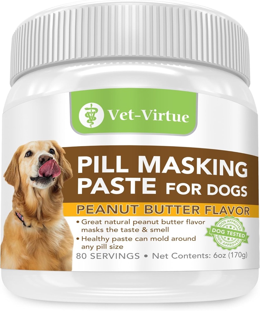 Pillen Masking pasta voor honden, Pindakaas smaak - Perfecte Pet Medicine Treats te verbergen pillen, medicijnen & capsules, met natuurlijke ingrediënten & verpakt met smaak honden liefde